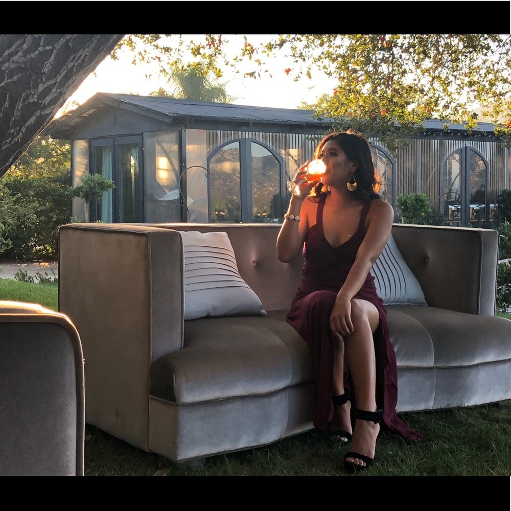 Maroon maxi dress